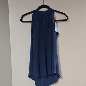 Chic Navy High-Low Shirt